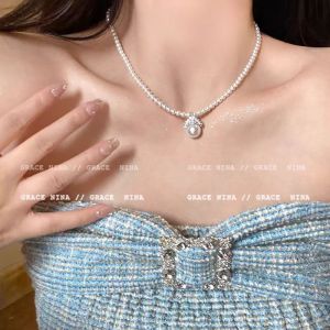 Elegant Heart Shaped Faux Pearl Necklace Choker