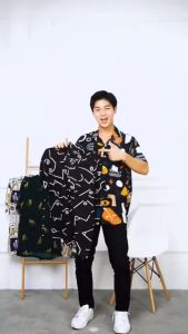 kemeja vintage lengan pendek motif printing adem nyaman dipakai terbaru