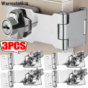 Keyed Hasp Locks Heavy Duty Locking Hasp Garage Shed Cupboard Door Padlock Cabinet Drawer Lock Office Box Security Buckle Latch