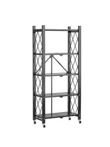 LEARED 3/4/5 Layer Foldable Kitchen Rack organizer Metal Installation-free Kitchen Racks Floor Multi-layer Movable With Wheels