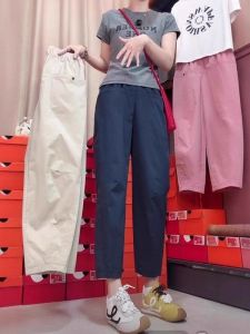 กางเกงลำลองไซส์ใหญ่สำหรับผู้หญิง แห้งเร็ว หลากหลายสไตล์ กางเกงขายาวทรงตรง ผ้าโพลีเอสเตอร์ ฤดูร้อน 2025