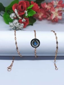 KALUNG TITANIUM PECAH KOPI POLOS  WARNA ROSE GOLD
