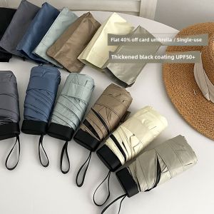 Haru Japanese Style Portable Sunshade Umbrella Womens UV Protection Waterproof Cardboard Sun Umbrella Black Glue Sun Blocking Umbrella