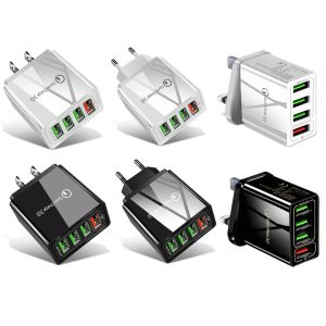 【STOK】TLEADER 4 USB Multi-port Fast Charger for Android QC 3.0 Power Adapter Travel Phone Universal Fast Charger Adaptor US / EU / UK
