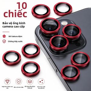 NNBILI 10 Chiếc Phim Bảo Vệ Ống Kính Máy Ảnh Cho iPhone 18 Pro/18 Pro Max/17 Pro Max CD Họa Tiết Mắt Đại Bàng Kính Cường Lực Độ Cứng 9H