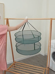 Multifunctional Drying Basket Thickened Large Single/Double Layer Clothes Drying Net Foldable Hanging Mesh Basket Anti Deformation for Balcony Home Organizer
