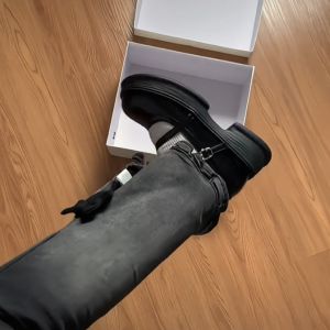 Aheer French Style Thick Heel Mary Jane Shoes Womens Fashion Spring Season Versatile British Style Flat Mouth Single Shoes