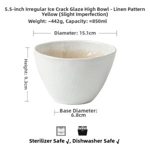 Ice Crackle Glaze Ceramic Bowl