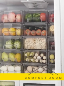 Clear Refrigerator Organizer Bins with Pull-out Drawer / Fridge Drawers / BPA-Free Food Storage Containers