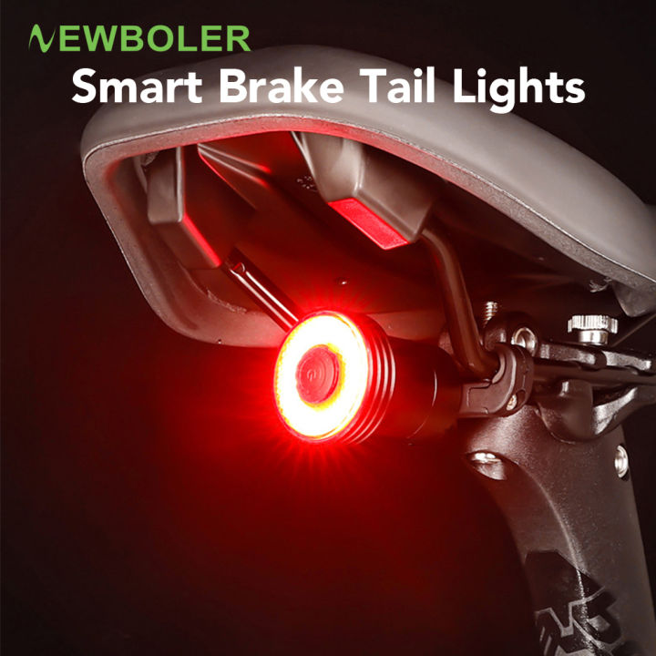 Newboler Smart Bicycle Tail Light Intelligent Brake Bike Saddle Tail
