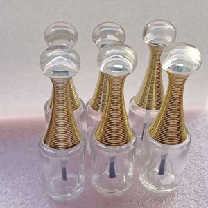 Bộ 6 Chai Thủy Tinh Trong Suốt 13ml Có Nắp Và Cọ Đựng Sơn Móng Tay Dầu Dưỡng Biểu Bì Mỹ Phẩm