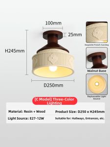 WEIXIANG | French Engraved Vintage Ceiling Light