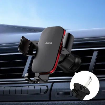 BASEUS | Baseus Car Phone Holder Mobile Metal Gravity Phone Holder for Car Air Vent / CD Slot Mount Phone Holder Stand for iPhone Samsung