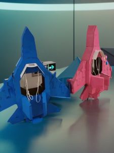 Children Carton Toy Aircraft Model DIY Assemble Graffiti Fighter Wearable Boys Cardboard Hand-Disassembled
