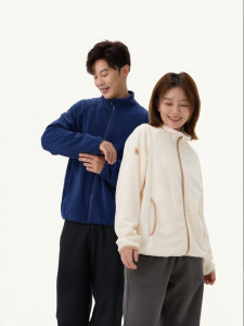 Q21 | Bamboo Fleece Color Block Stand Collar Stretch Warm Jacket