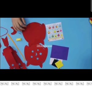 DIY LENTERA LAMPU LED flanel mainan edukasi anak handmade lantern / lampion kedap kedip hiasan rumah / lantern felt gantungan menyala desain kartun untuk festival musim gugur / diy lentera portable