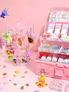 【Penjual Lokal】351pcs/685pcs DIY gantungan kunci akrilik set Mainan anak-anak Mainan DIY kreasi gratis DIY stiker lem krim model kreatif merangsang kreativitas anak-anak Alat