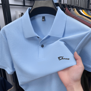 Áo Polo Nam 100% Cotton Tay Ngắn Mùa Hè Phong Cách Công Sở Cổ Điển Có Cổ Áo In Chữ Thoáng Khí Thời Trang Thông Minh