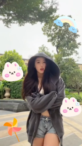 YOYO เสื้อกันหนาวมีฮู้ดผู้หญิง คาร์ดิแกนซิปแขนยาว สไตล์สปอร์ต รุ่นY2838