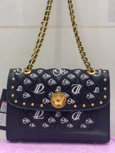 Túi xách quảng châu cao cấp giá rẻ da mềm thêu từng chi tiết màu đen black louis daisy