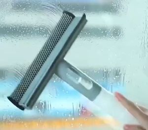 3 Colors Glass Spray Scraper Brush Cleaner Car Window Cleaning Squeegee Double Side Wipe Glass Wiper with Cleaning Cloth Rubber Wiper