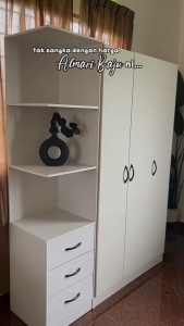 ⚡️LIKE BUG⚡️Lena Corner Storage Cabinet | Display Wardrobe Cabinet | Triangle Cabinet | Almari baju | Wardrobe | Almari Bag | Bedroom Drawer | Display Cabinet