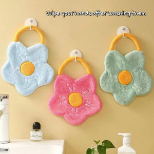 Creative Flower Shape Coral Velvet Quick-drying Wiping Handkerchief Household Kitchen Bathroom Absorbent Cloth