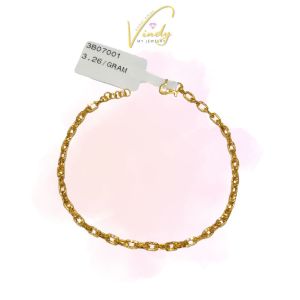 VINDYMY 916/22K Gold Bracelet | Rantai Tangan Emas 916 Sauh Minimalist Design