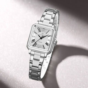 NAVAFORCE Original Womens Quartz Watch Ceremony Party Stainless Steel Strap Waterproof 30m Square Roman Dial Womens Casual Fashion Accessories Watch NF5065