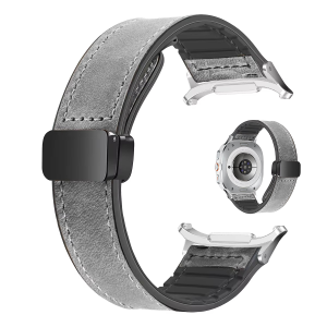 Leather Silicone Watch Band for Samsung Galaxy Watch 7 Ultra 47mm Magnetic Watchband for Samsung Galaxy Ultra 47mm Watch Straps
