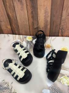 Sandal 7 phân chất da sáp quai hậu khuy cài đế bằng DH8025