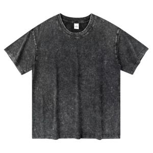 Large Size 300 Pounds Washed Vintage Short Sleeve Mens T-Shirt Summer New American Retro Loose Versatile Trendy Brand Tee Shirt