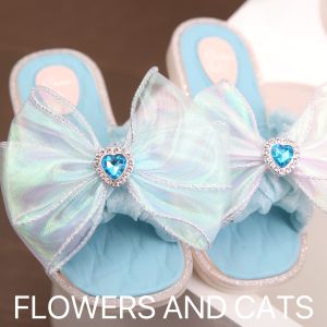 Kurumi Princess Soft Bottom Childrens Slippers Indoor Outdoor Summer Anti-Slip Girls Sandals Comfortable Flat Heel Rubber Sole