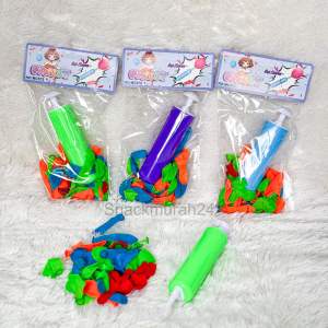Fancy Mainan Anak Pompa Balon Mini+ Balon jari / Balon Air