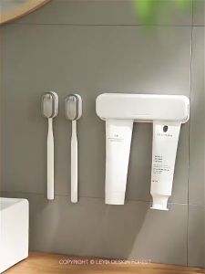 Toothbrush Holder Wall-mounted Punch-free Toothbrush Storage Rack Household Hanging Clip