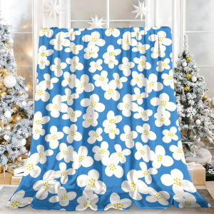 Beast Kingdom | Turquoise Daisies Print Silky Plush Ultra-Soft No Pilling Travel Blanket Ideal for Halloween Christmas Holiday Season Gifts