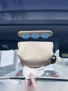 Magnetic Car Dashboard Tissue Box New Model Simple Design Seat Back Bag Leather Material Automobile Special Storage Organizer