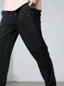 Loose Breathable Mesh cloth Elastic waist Straight pants Plain M-5XL