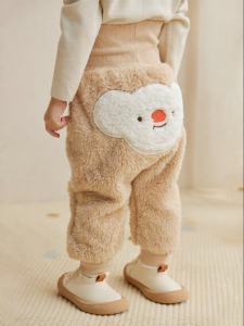 Cute Cartoon Huggable Plush Baby Pants For Spring & Autumn Outing