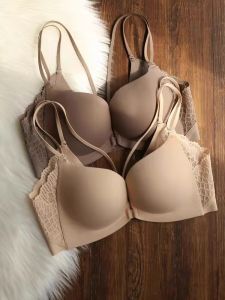 Wireless Bra Womens Underwear Front Button Light Cotton Thin Strap Seamless Gathered Backless Vest Style Summer Sensual Nylon