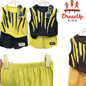 Trendy Kids Sleeveless Terno Set – Comfy Round Neck Top & Graphic Printed Pants for Boys (1–8Y)