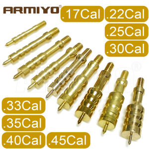Armiyo .17Cal to .45Cal 4.5mm to 11.4mm Pipeline Cleaning Brass Jag Brush Head Spear Pointed Carbon Deposits Copper Tip