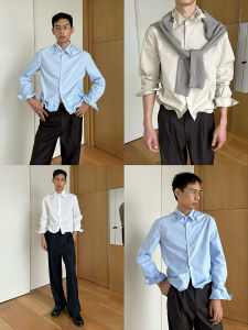 Áo Sơ Mi Dài Tay Cotton Dày Dặn Bằng Sợi Nhôm Thiết Kế Đơn Giản Đa Năng Ba Màu Phong Cách Thành Phố Mùa Xuân Thoáng Khí