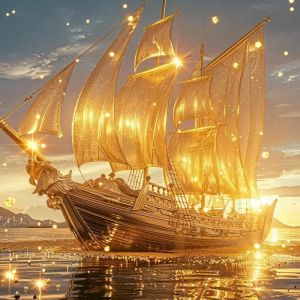 500 Pieces Jigsaw Puzzle Sailboat Gold Ship Jigsaw Puzzle Educational Toy for Kids Children s Games Christmas Gift