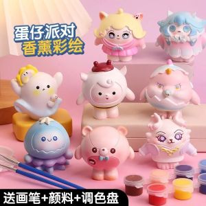 อินเทอร์เน็ตที่มีชื่อเสียงยิปซั่มตุ๊กตาระบายสีหมี สีขาว แม่พิมพ์ทําด้วยมือระบายสี DIY Kuroko ของเล่น Graffiti เด็ก Stall ของเล่นสําหรับเด็ก