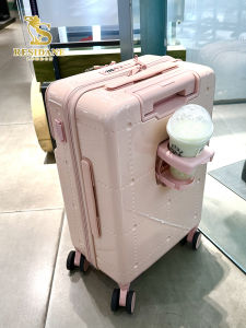 Residane New Multifunctional Front Opening Luggage Small 20 Inch Cabin Bag Womens Leather Suitcase Fashionable Travel Bag