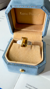 Montagne Jewelry Natural Natural Yellow quartz Citrine Ring for women Square Crystal Design Fine Jewellery 925 Silver Ring