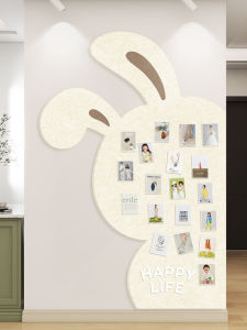 Cute Rabbit Childrens Room Wall Decor Felt Board Photo Wall Display Adorable Animal Pattern Warm Waterproof Noise Reduction