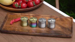 Boundless Voyage Mini Titanium Storage Jar with Lanyard Lightweight Titanium Canister for Outdoor & Daily Use Ti9007O