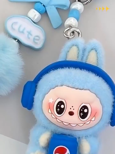 1pcs New Cartoon Kawaii Plush Couple Keychain